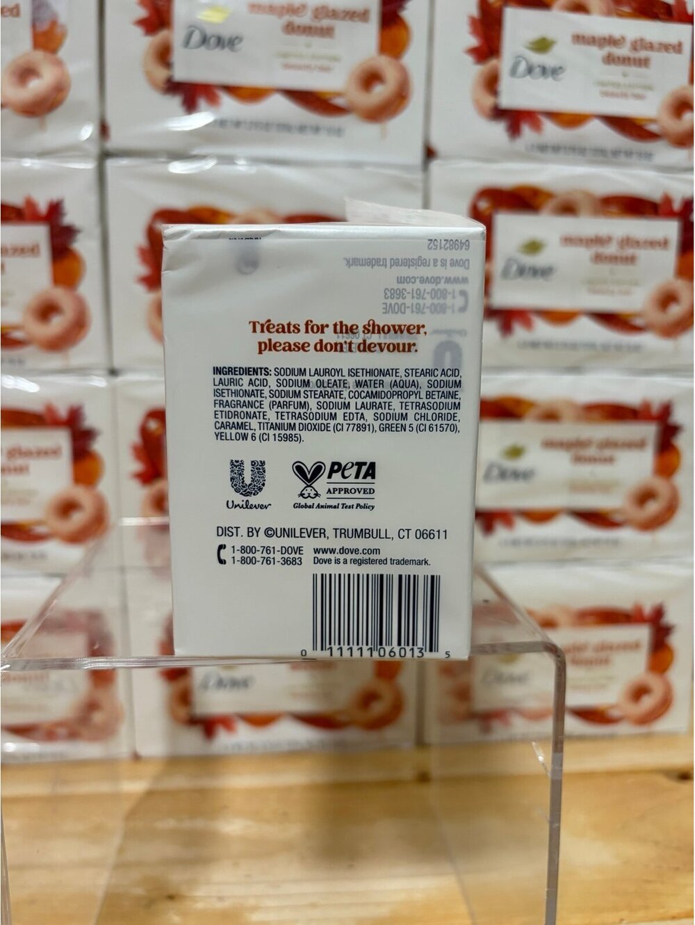 Dove Limited Edition Holiday Treat Bar Soaps Maple Glazed Donut 4-Pack 15oz NEW - Picture 2 of 6